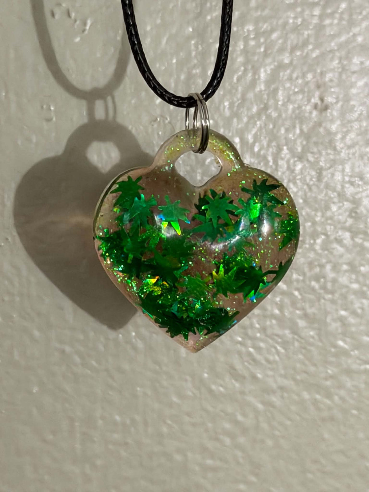 Botanical Leaf Heart Pendant Necklace