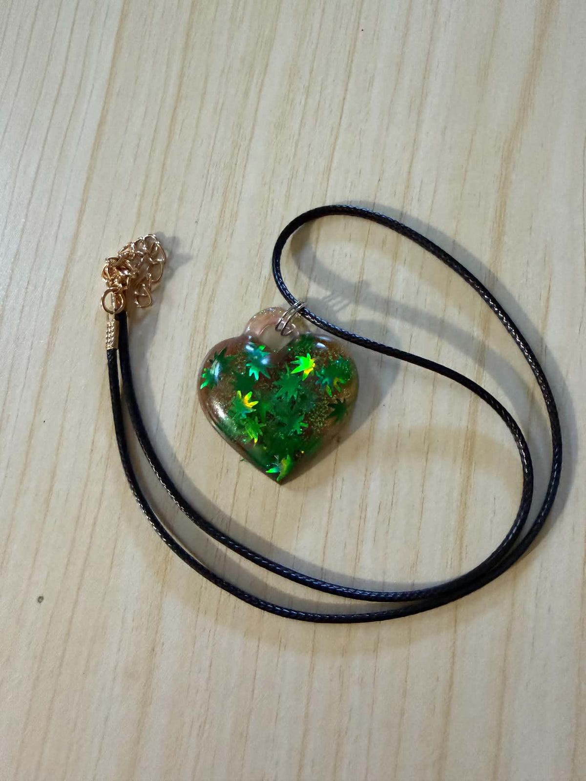 Botanical Leaf Heart Pendant Necklace