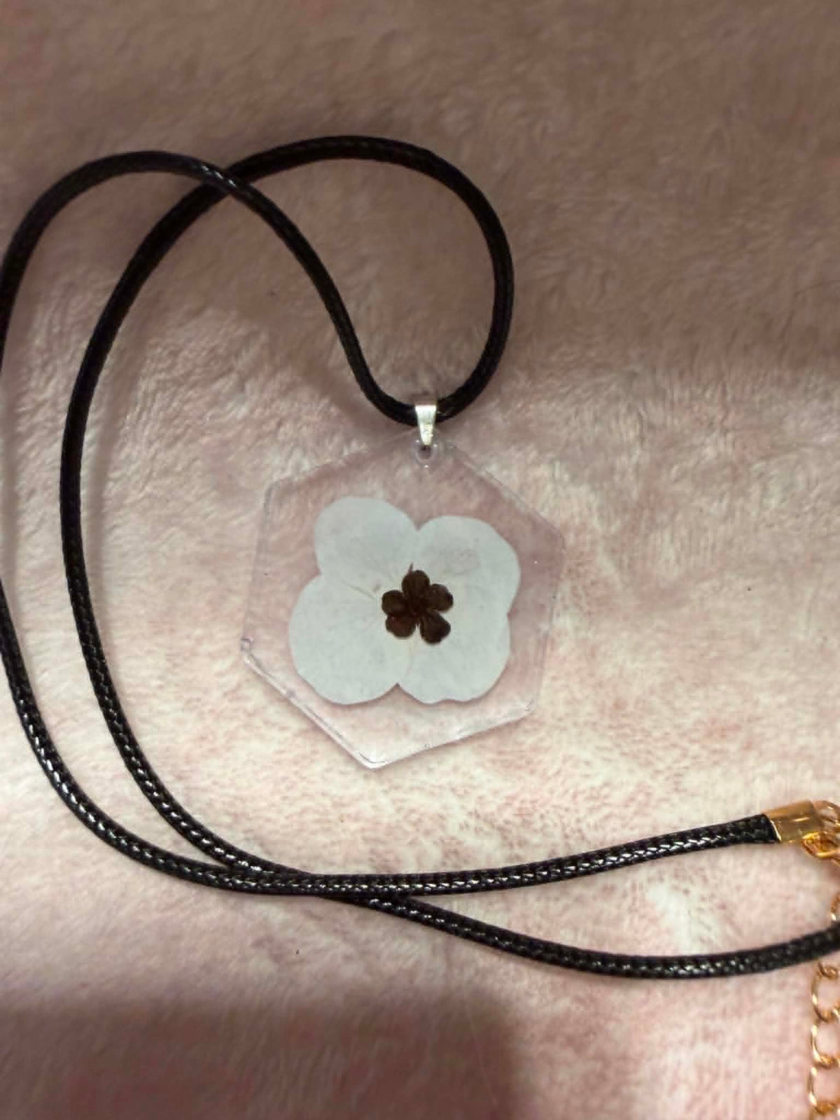 White Remembrance Poppy Pendant Necklace