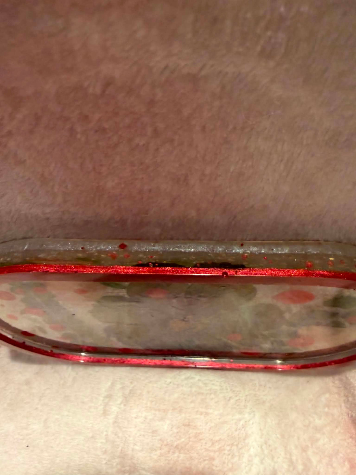 Cosmos & Leatherleaf Fern Gold Trinket Tray