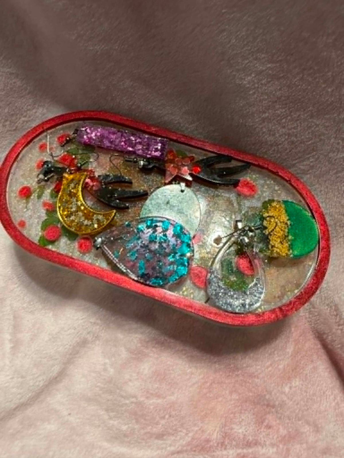 Cosmos & Leatherleaf Fern Gold Trinket Tray